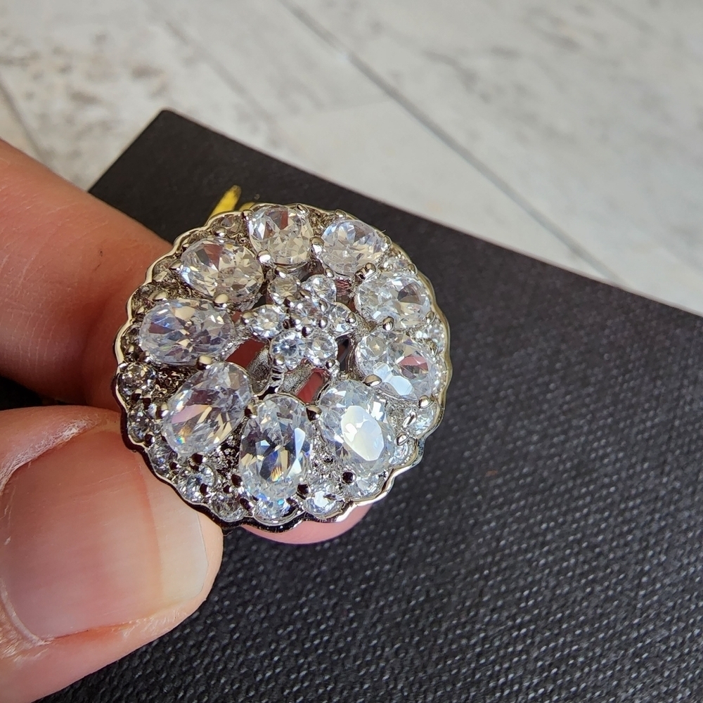 Cookie Lee silver bling jewel ring NWT - Picture 3 of 13